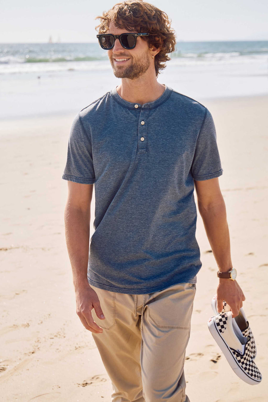 Surfside Supply Sean Burnout SS Henley - Navy Blazer