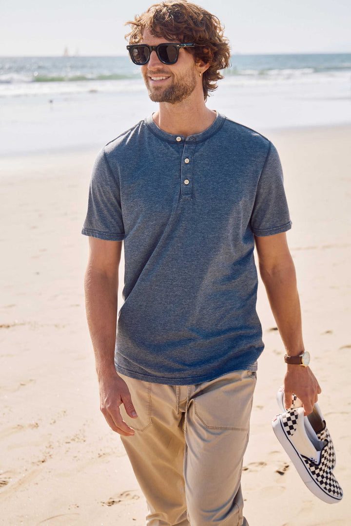 Surfside Supply Sean Burnout SS Henley - Navy Blazer