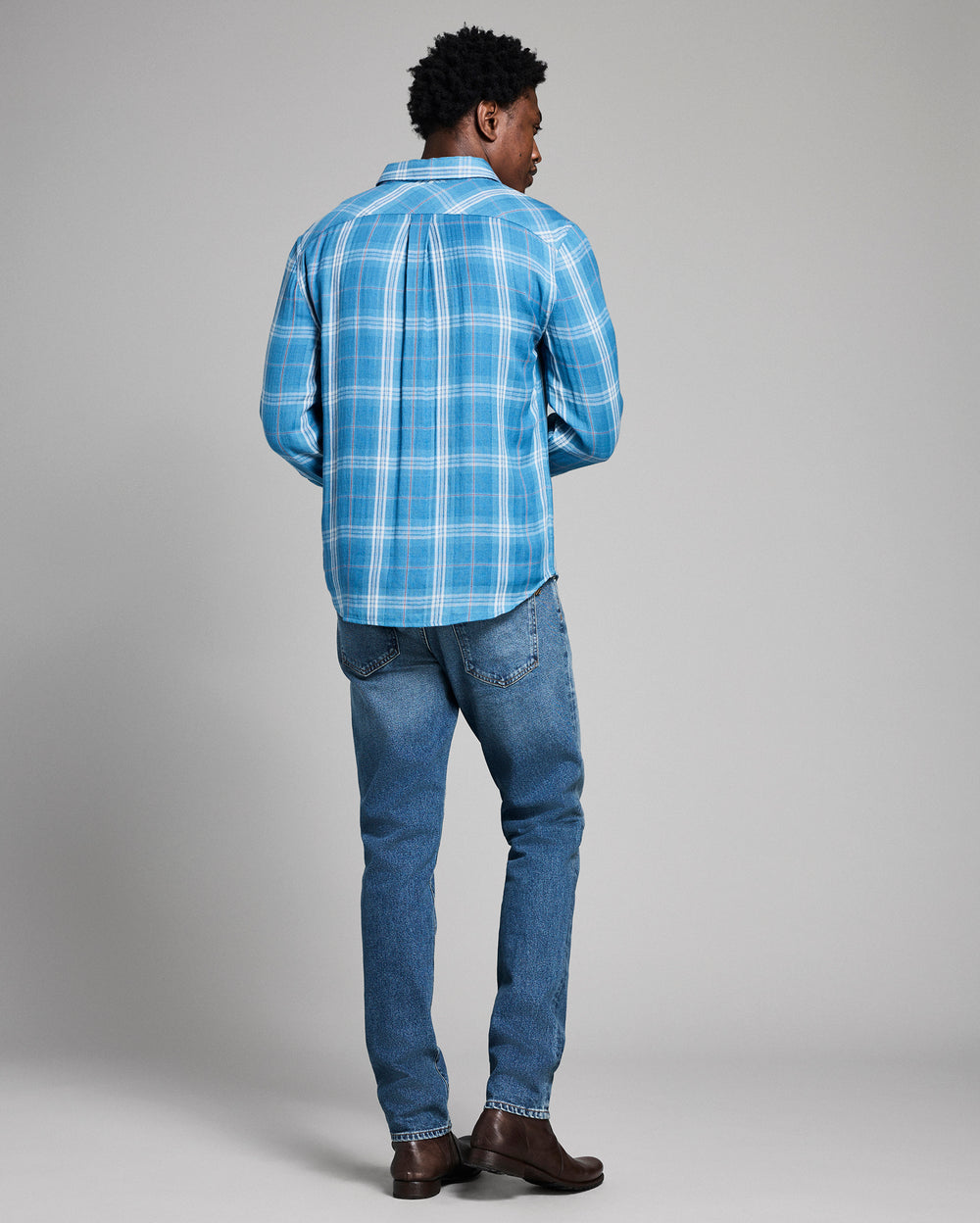 Cypress Plaid Shirt - Washed Indigo