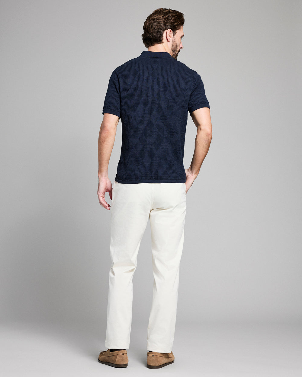 Diamond Sweater Polo - Carbon Blue