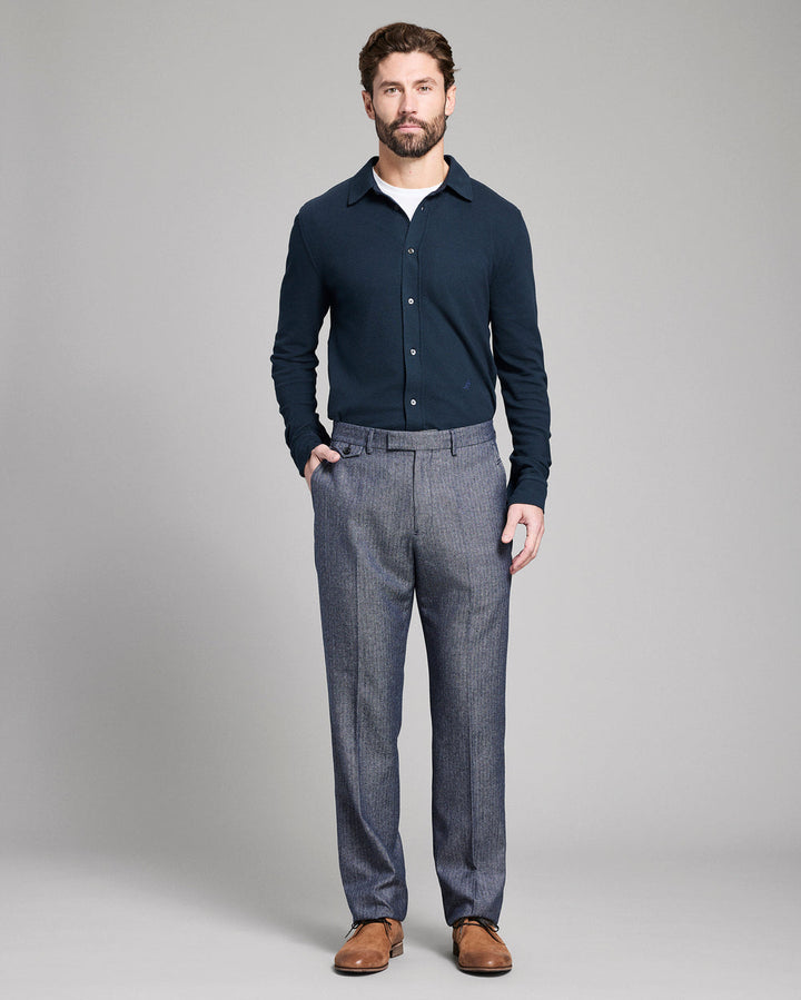 Textured Yellowhammer Shirt - Carbon Blue