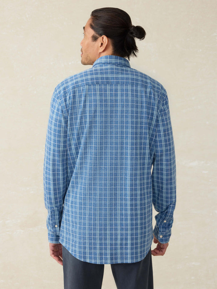 Faherty Coastline Knit Shirt - Ocean Sky Plaid