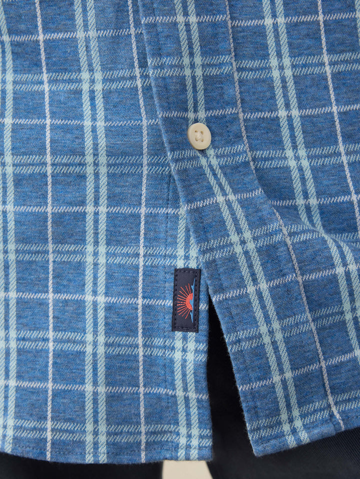 Faherty Coastline Knit Shirt - Ocean Sky Plaid