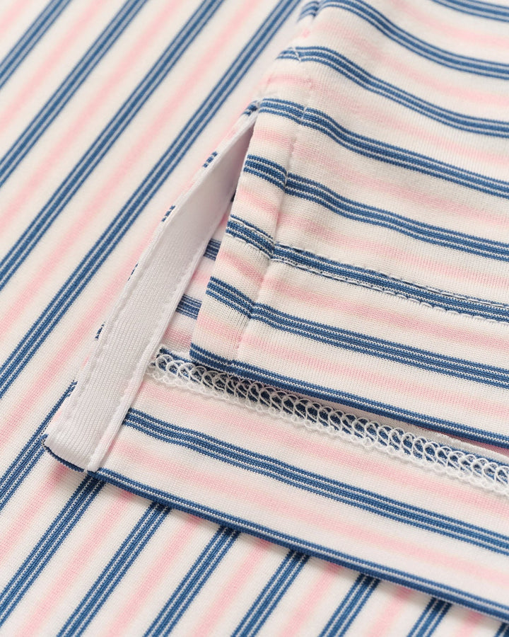 Bronte Striped Performance Polo - Porto Pink