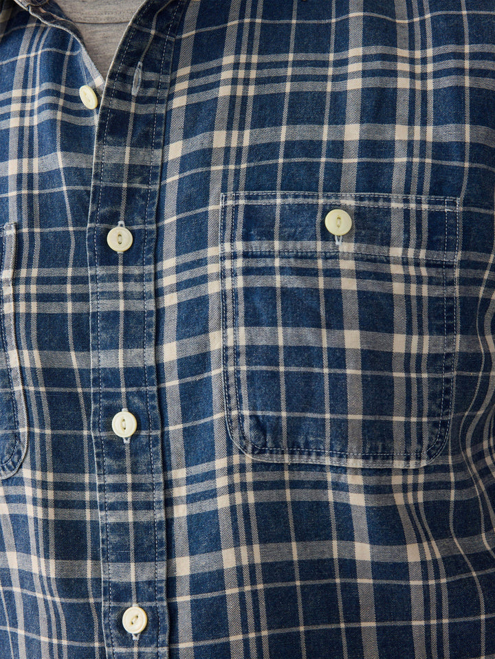 Faherty Chambray Workshirt - Bar Harbor Plaid