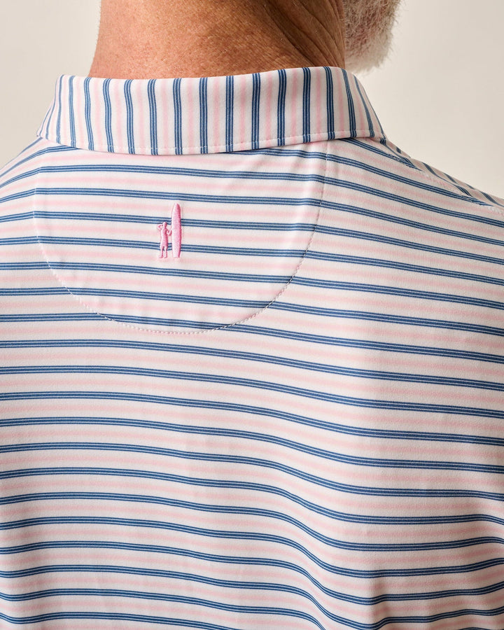 Bronte Striped Performance Polo - Porto Pink