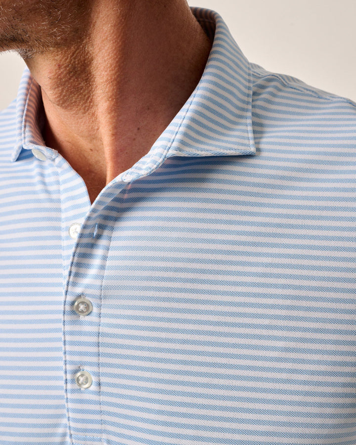 Johnnie-O Stetson Performance Mesh Polo - Maliblu Stripe