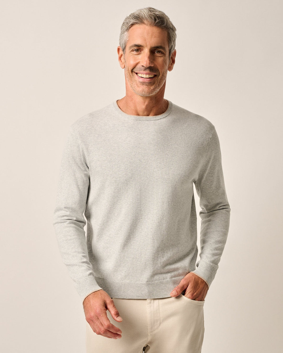 Johnnie-O Wren Crewneck Sweater - Light Gray
