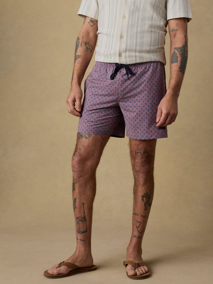 All Day Swim Trunk - Navy Clay Bricks