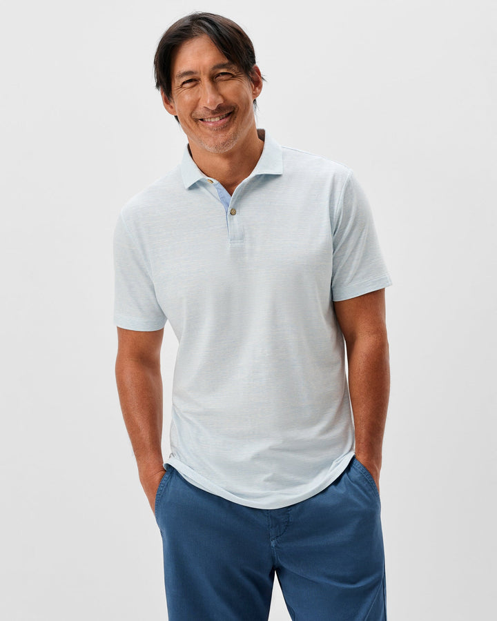 Thatcher Striped Slub Cotton Polo - Zen