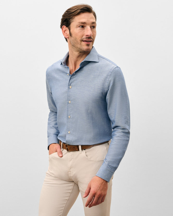 Koda Linen Woven Shirt - Laguna Blue