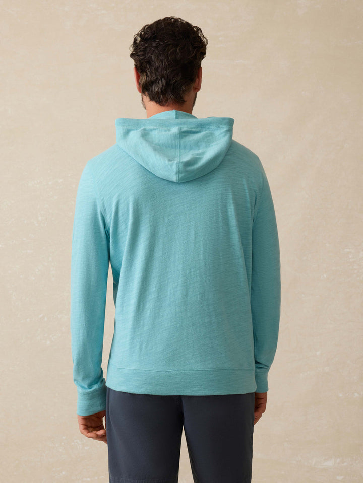 Faherty Sunwashed Slub Hoodie - Teal Sea
