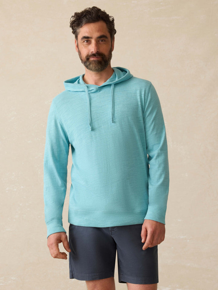 Faherty Sunwashed Slub Hoodie - Teal Sea