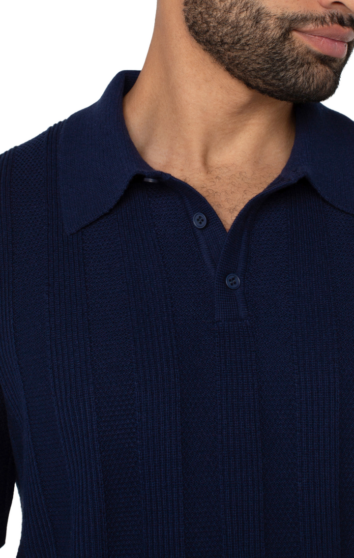 Liverpool Los Angeles Sweater Knit Polo - Navy