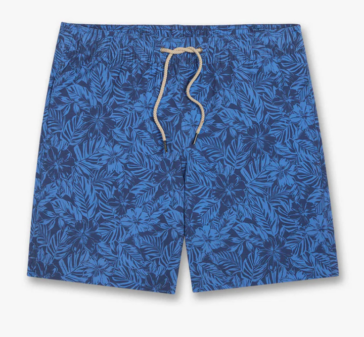 Bayberry Swim Trunk - Island Blue Leaves