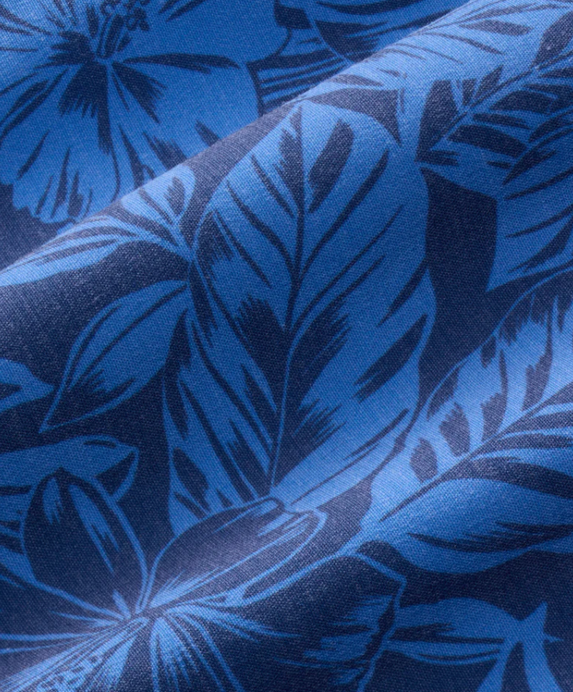 Bayberry Swim Trunk - Island Blue Leaves