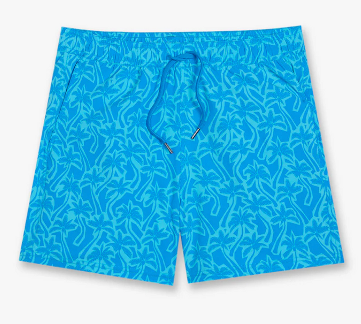 Bungalow Swim Trunk - Turquoise Palms