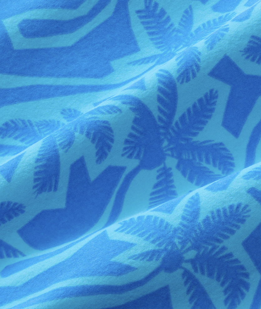 Bungalow Swim Trunk - Turquoise Palms