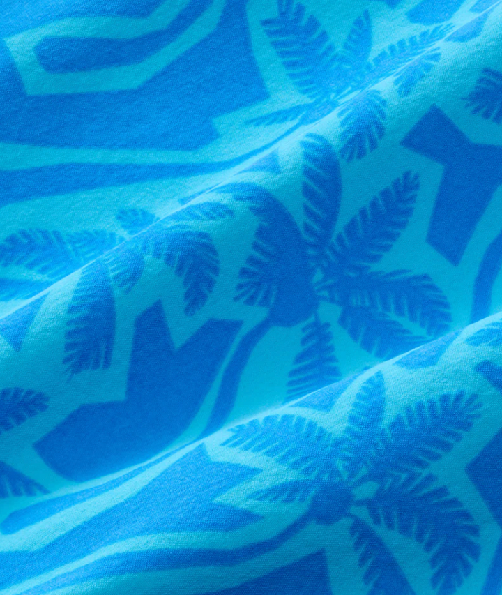 Bungalow Swim Trunk - Turquoise Palms