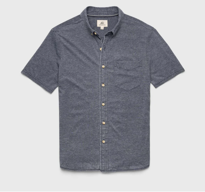 Tony Burnout Knit Shirt - Navy