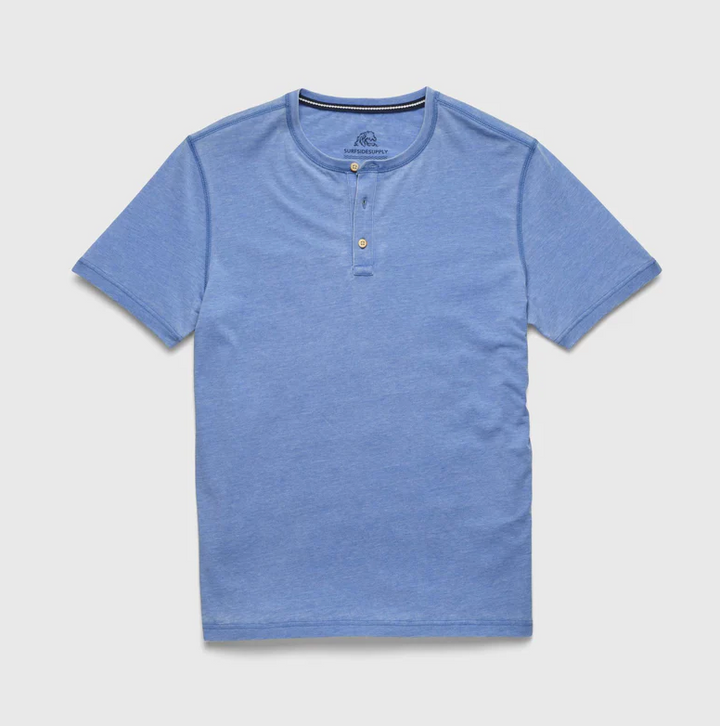 Sean Burnout Henley - Wedgewood Blue