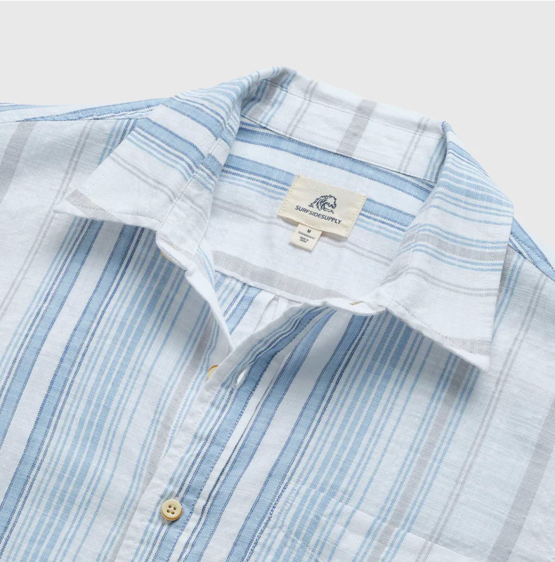 Joey Striped Slub Cotton Shirt - White Combo