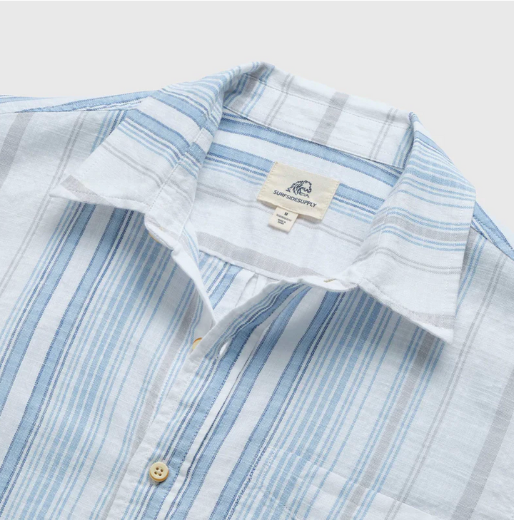 Joey Striped Slub Cotton Shirt - White Combo