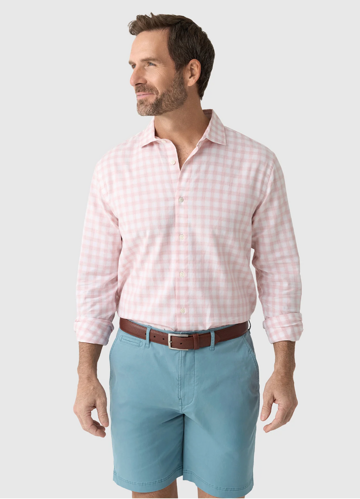 Check Hutcheson Sport Shirt - Blush/White