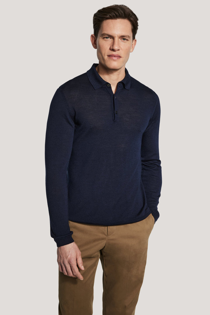 LS Sweater Polo - Navy