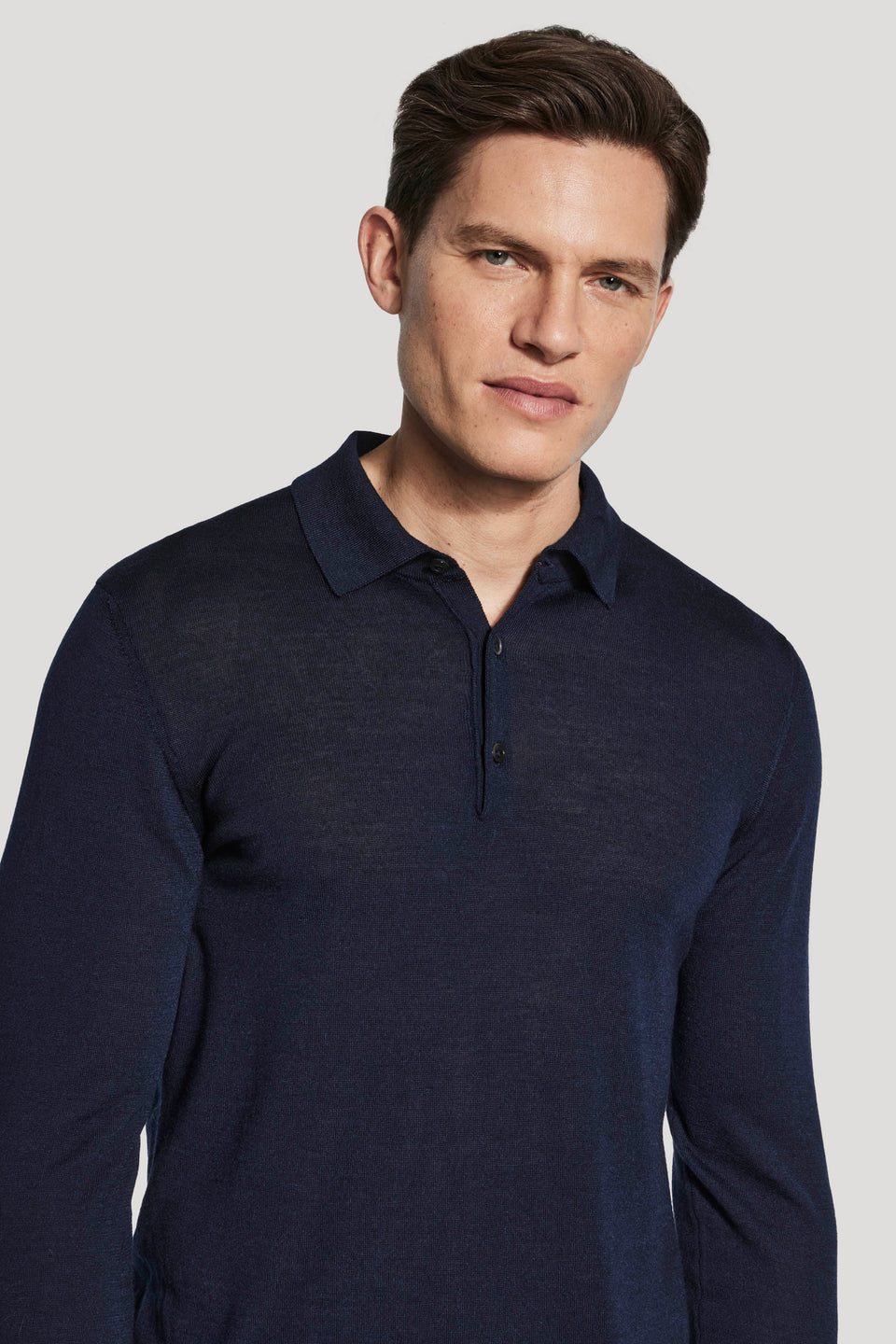 LS Sweater Polo - Navy