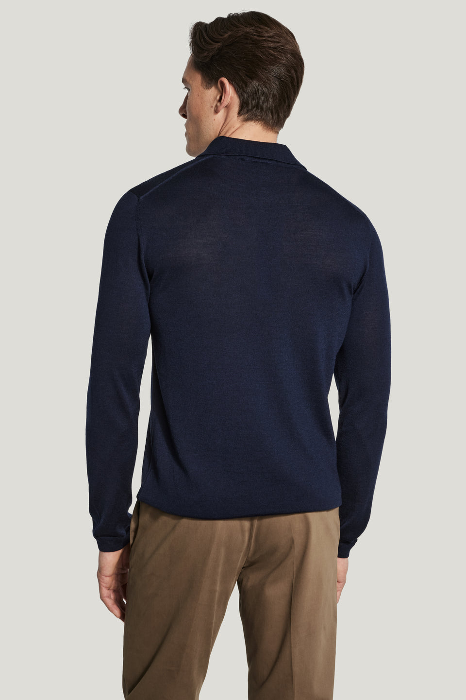LS Sweater Polo - Navy