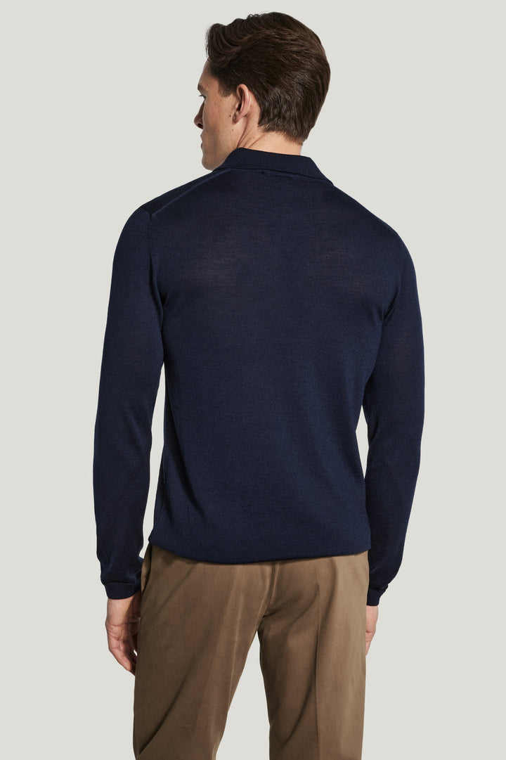 LS Sweater Polo - Navy