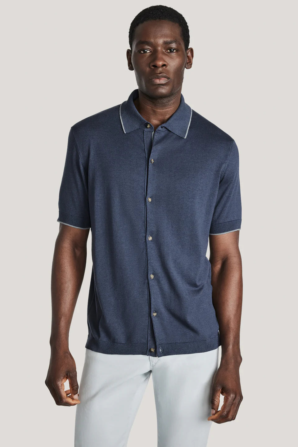 Harrison Button Sweater - Dark Blue