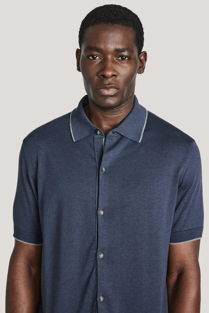 Harrison Button Sweater - Dark Blue
