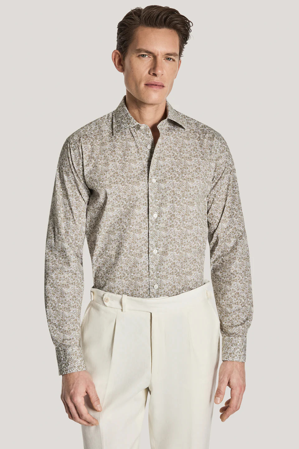 Lincoln Floral Print Shirt - Sage