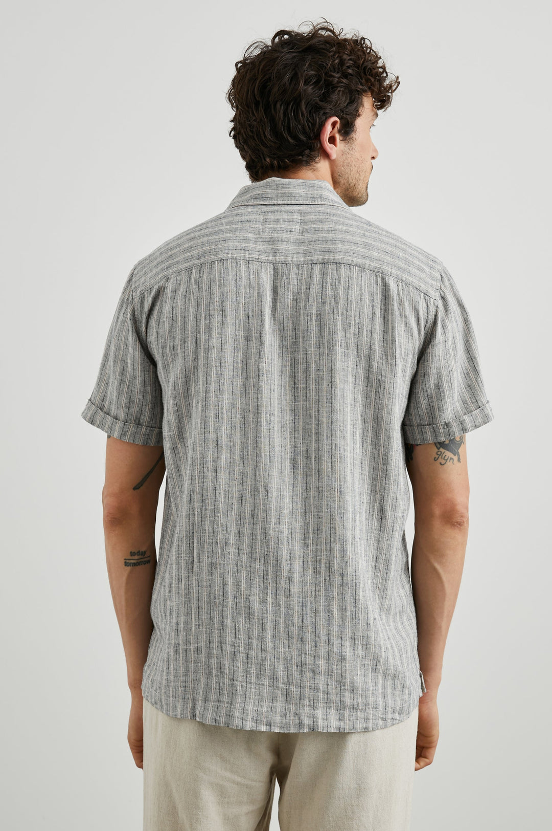 Waimea SS Stripe Shirt - Quinoa/Navy