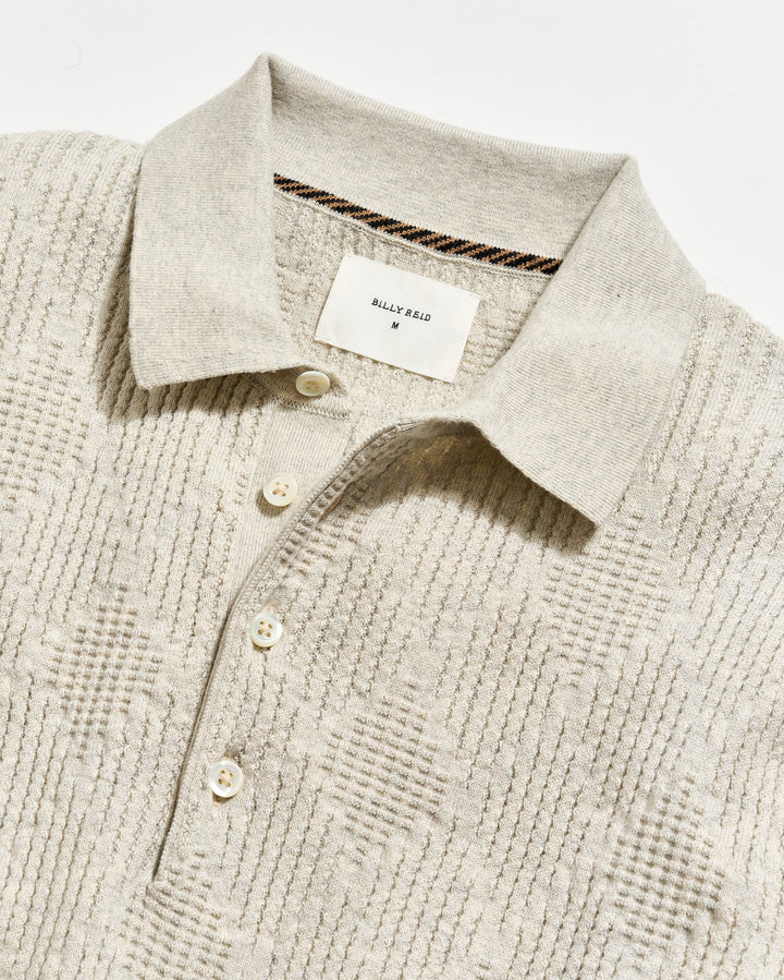 Diamond Sweater Polo - Light Grey