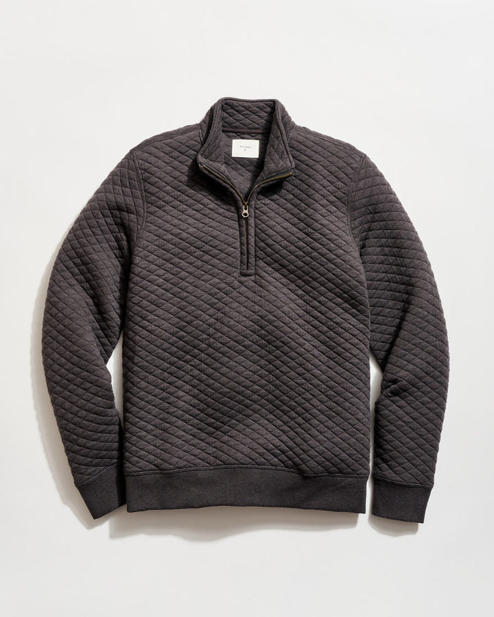 Diamond Quilt 1/4 Zip - Black