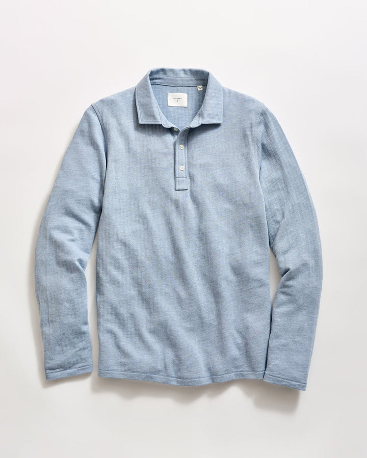 Herringbone Polo - Blue Fog