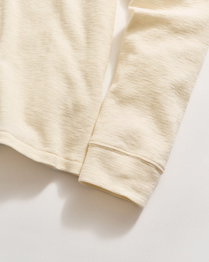 Slub Tuck Henley - Tinted White
