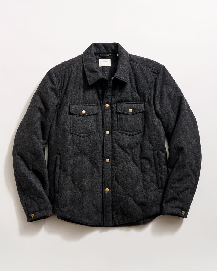 Theo Quilted Shirt Jacket - Charcoal Heather