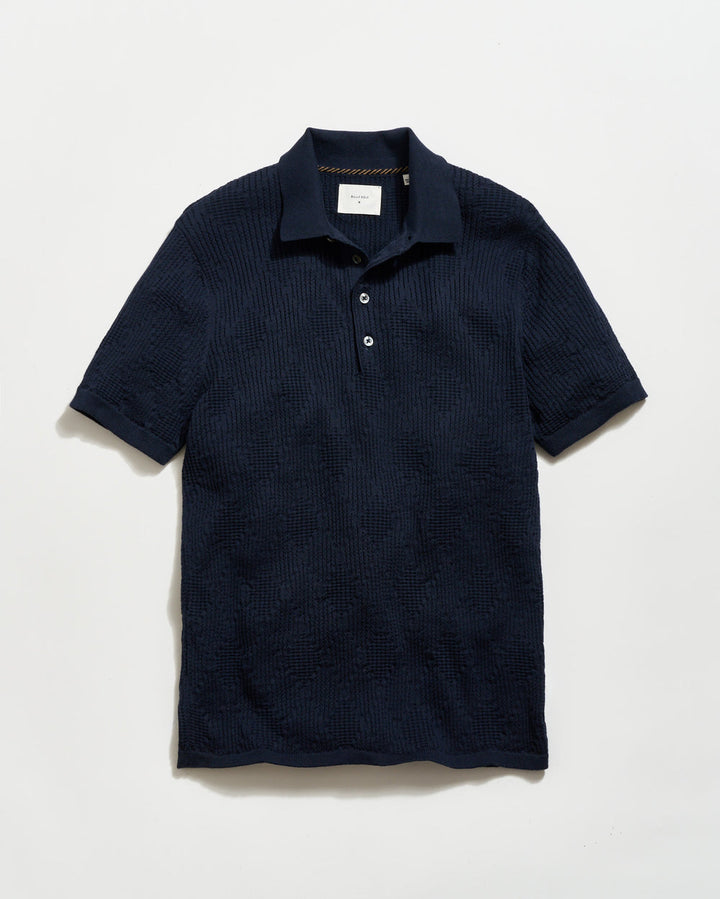 Diamond Sweater Polo - Carbon Blue