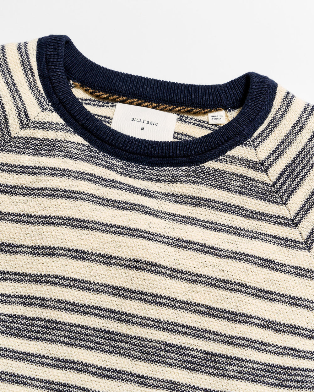 Raglan Stripe Crew - White/Blue