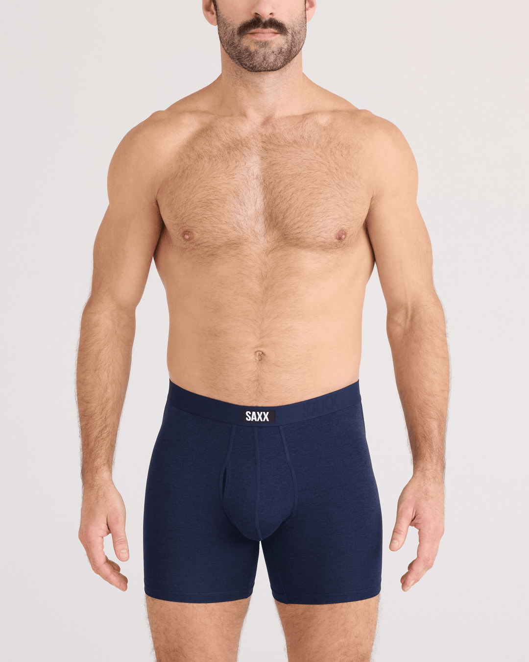 Soft Cotton Boxer Briefs - Navy Heather