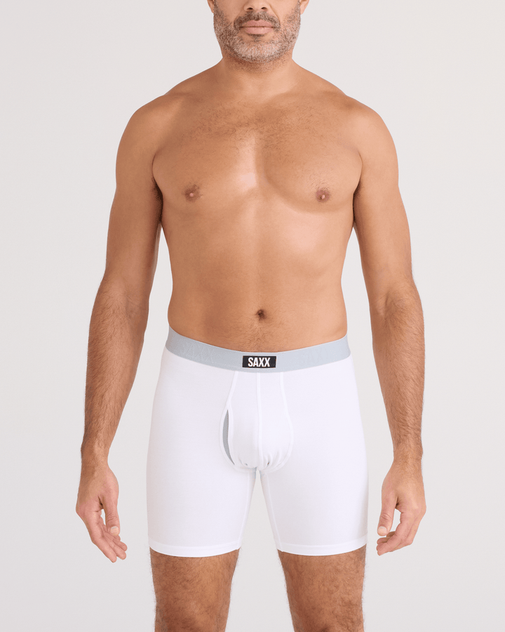 Soft Cotton Boxer Briefs - White