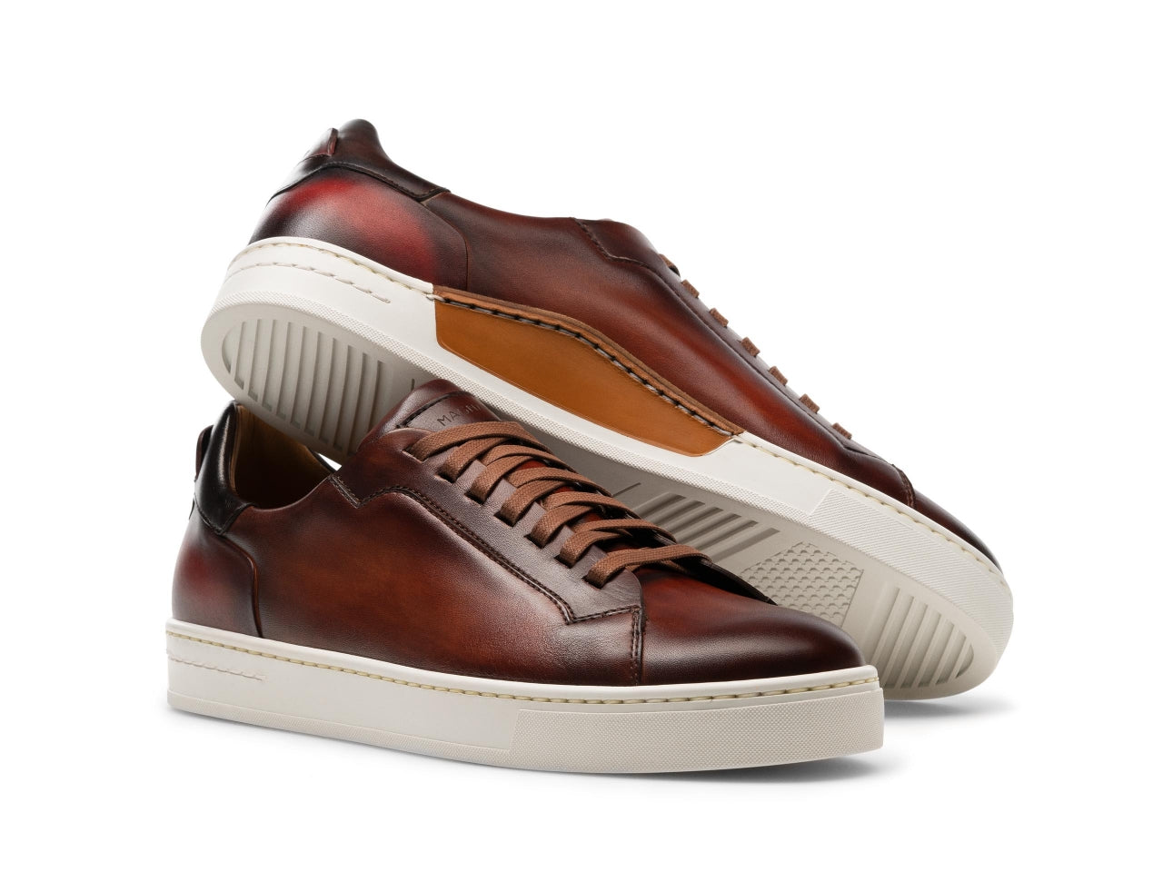 Cognac Casual Charm: Magnanni Cognac Sneakers