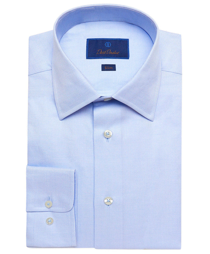 David Donahue Slim Fit Dress Shirt - Sky